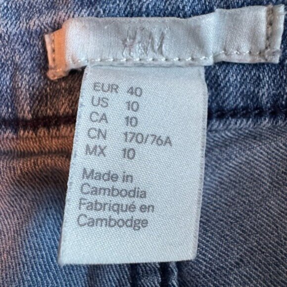 H & M Womens Cut Off Blue Jean Shorts Size 10 Y2K Mid Rise Festival - Picture 6 of 8